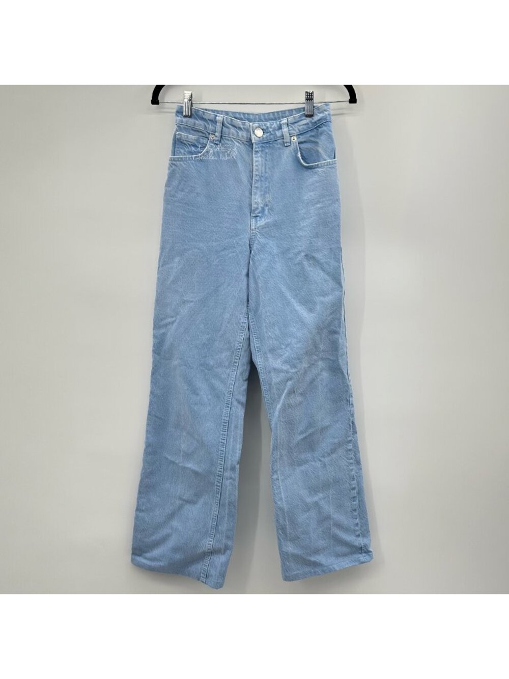 Zara Light Blue Ultra High Rise Wide-Leg Denim Jeans Size 24
